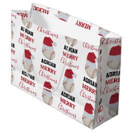 Sacola Para Presentes Grande Nome Personalizado da Bola Esportiva de Natal