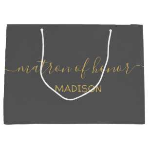 Sacola Para Presentes Grande Nome Personalizado da Dama de Honra Feminino Scrip