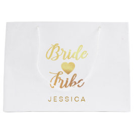 Sacola Para Presentes Grande Nome Personalizado de Bridesmaid do Coração da Bel