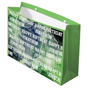 Sacola Para Presentes Grande Nome Personalizado Feliz Aniversário Masculino Ver