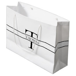 Sacola Para Presentes Grande Nome Personalizado Personalizado Elegante Monogram