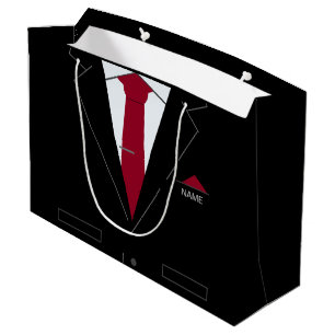 Sacola Para Presentes Grande Nome Personalizado Saco do Presente - Fato Preto e