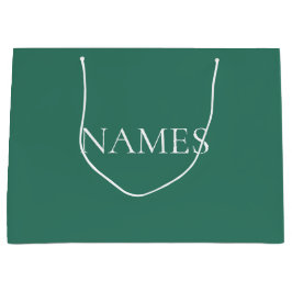 Sacola Para Presentes Grande Nome Personalizado Verde & Branco 