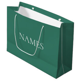 Sacola Para Presentes Grande Nome Personalizado Verde & Branco 