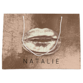 Sacola Para Presentes Grande Nomes de Lábios de Beijo de Metal Chocline Bronze 