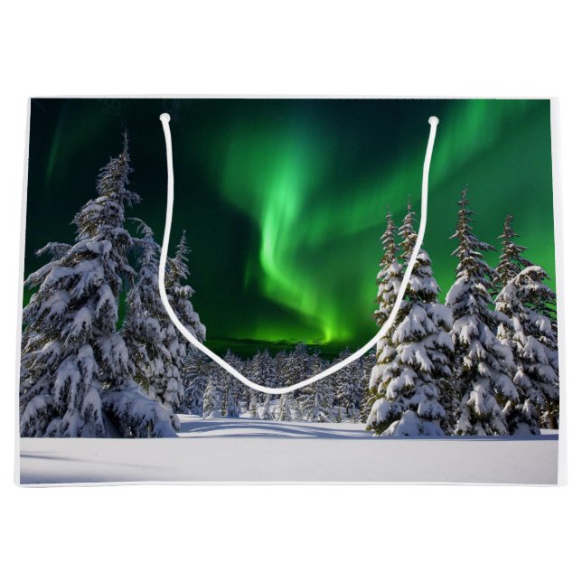 Sacola Para Presentes Grande Nortes durante o inverno (Frente)