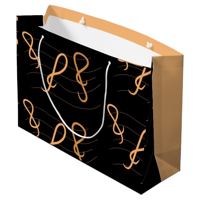 Sacola Para Presentes Grande Nota de música com a barra de presentes (Verso inclinado)