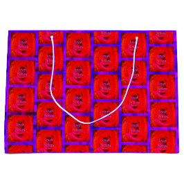 Sacola Para Presentes Grande Notas de rosa Red Love,