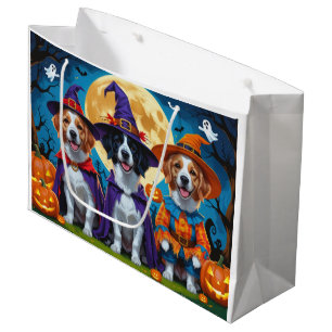 Sacola Para Presentes Grande Nova Escócia Duck Toller Pumpkin Halloween Engraça