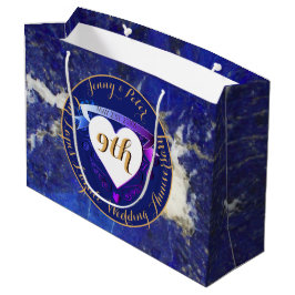 Sacola Para Presentes Grande Nove Aniversário do Casamento Lapis Lazuli Color