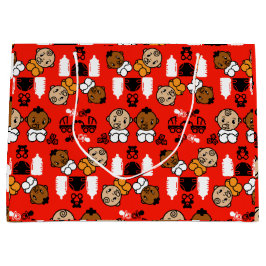 Sacola Para Presentes Grande Novo presente de bebê laranja único