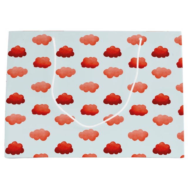 Sacola Para Presentes Grande Nuages oranges à l'aquarelle (Frente)