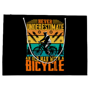 Sacola Para Presentes Grande Nunca Subestime um Homem Velho numa Bicicleta