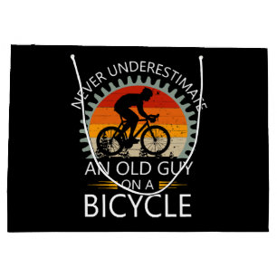 Sacola Para Presentes Grande Nunca Subestime um Velho Cara numa Bicicleta