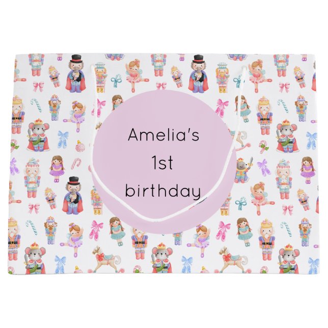 Sacola Para Presentes Grande Nutcracker Birthday (Frente)