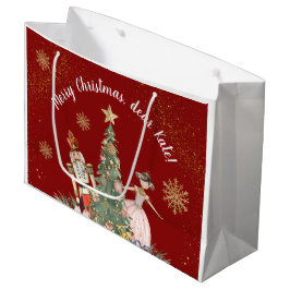 Sacola Para Presentes Grande Nutcracker Deep Red do Feliz Natal