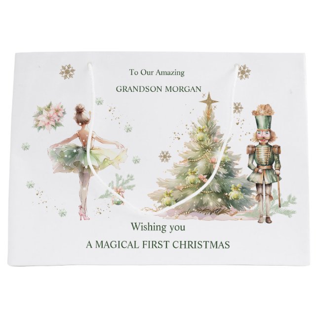 Sacola Para Presentes Grande Nutcracker Fairy Story Natal Gift Bag (Frente)