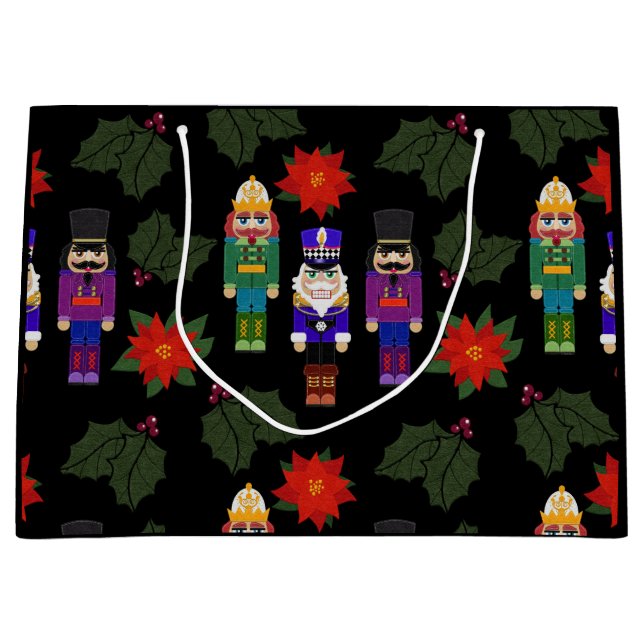 Sacola Para Presentes Grande Nutcrackers Christmas Gift Bag (Frente)
