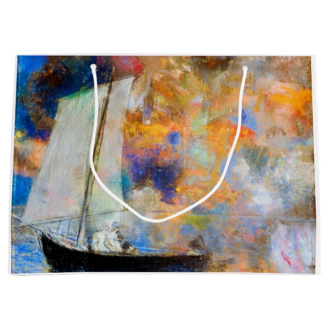 Sacola Para Presentes Grande Nuvens Flores, Redon (Frente)