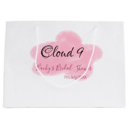 Sacola Para Presentes Grande Nuvens nove rosa pastel chá de noiva data do casam