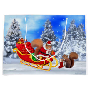 SACOLA PARA PRESENTES GRANDE O AJUDANTE PEQUENO DO PAPAI NOEL