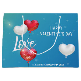 Sacola Para Presentes Grande O Amor Está Nos Balões De Namorados - Saco De Pres