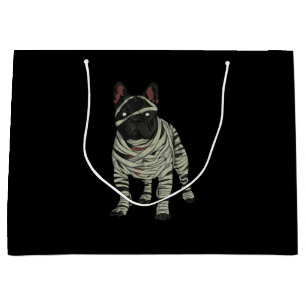 Sacola Para Presentes Grande O Cachorro Bulldog Francês Mummy Halloween Gift