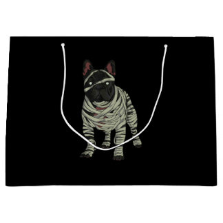 Sacola Para Presentes Grande O Cachorro Bulldog Francês Mummy Halloween Gift