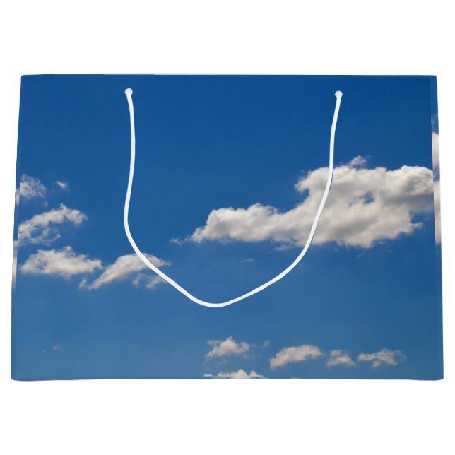 Sacola Para Presentes Grande O céu é azul e as nuvens brancas estão passando (Frente)