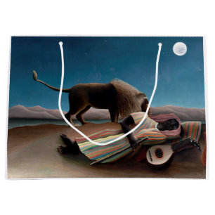 Sacola Para Presentes Grande O cigano adormecido, Henri Rousseau