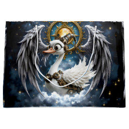 Sacola Para Presentes Grande O Cisne Curioso de Relógio.