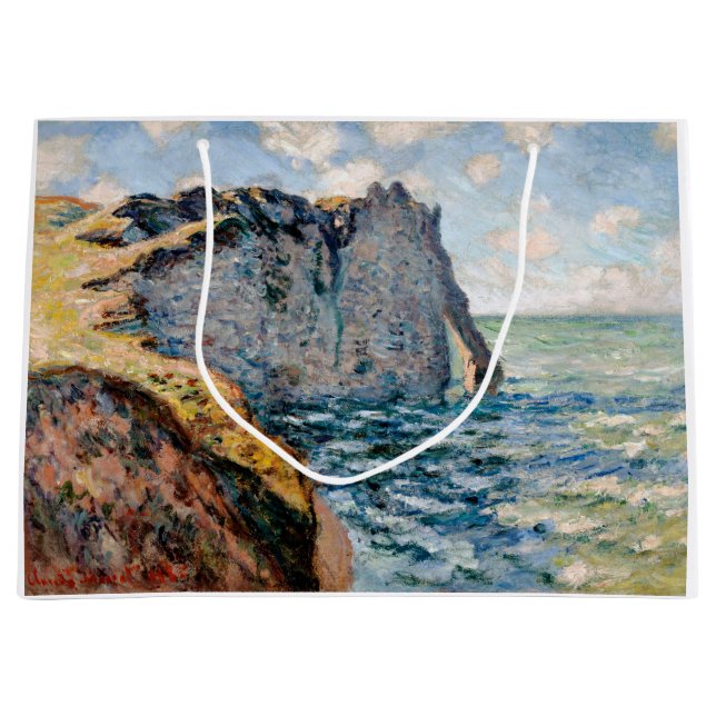 Sacola Para Presentes Grande O Cliff do Aval, Monet (Frente)