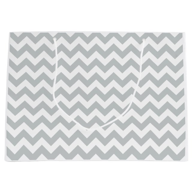 Sacola Para Presentes Grande O clique personaliza-o cinza da mudança a sua (Frente)