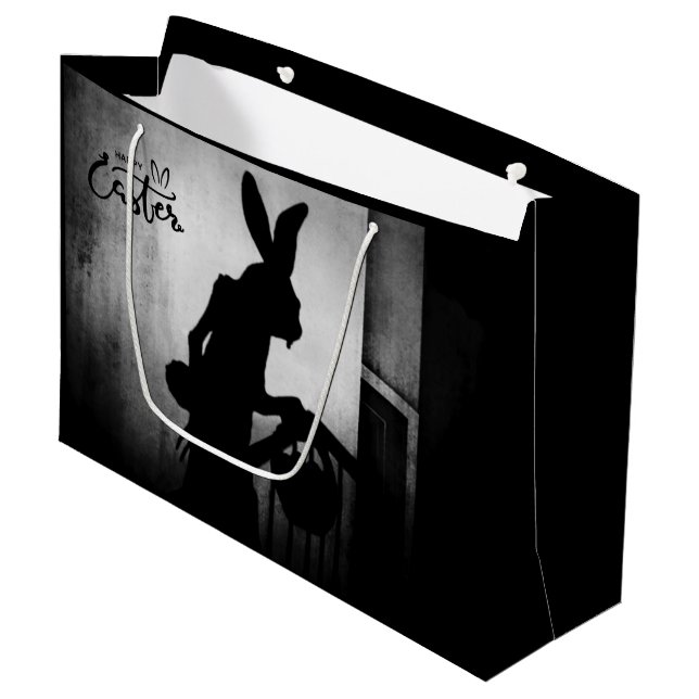 Sacola Para Presentes Grande O Coelhinho da Páscoa está chegando (Frente inclinada)