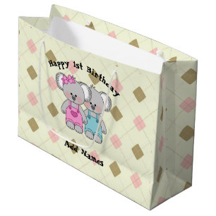 Sacola Para Presentes Grande O Koala feito sob encomenda junta (menina e o