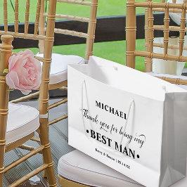 Sacola Para Presentes Grande O melhor homem negro e branco personalizado obriga