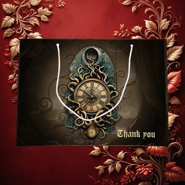 Sacola Para Presentes Grande O misterioso movimento steampunk. (Criador carregado)