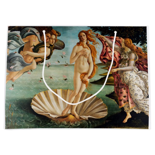 Sacola Para Presentes Grande O Nascimento de Vênus, Sandro Botticelli, 1485 (Frente)
