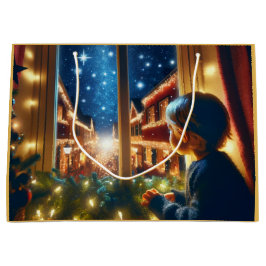 Sacola Para Presentes Grande O Natal de Um Menino Deseja Dar Saco