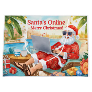 Sacola Para Presentes Grande O Natal dos Amantes de Computador Online do Papai