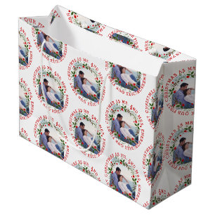 Sacola Para Presentes Grande O nosso primeiro Natal como o Sr. e a Sra. Wreath.