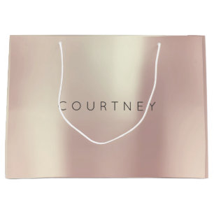 Sacola Para Presentes Grande O ouro cor-de-rosa de COURTNEY cora presente