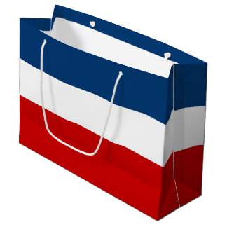 Sacola Para Presentes Grande O saco branco e azul vermelho do presente -