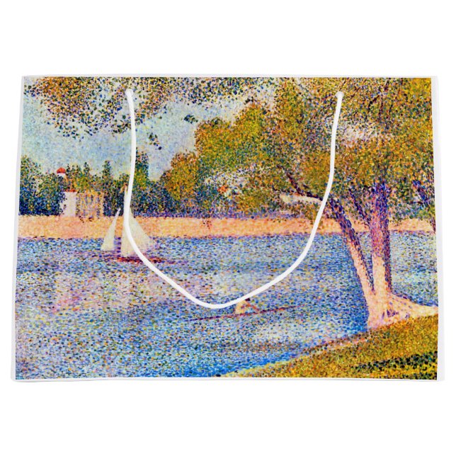 Sacola Para Presentes Grande O Sena em La Grande Jatte, Seurat (Frente)