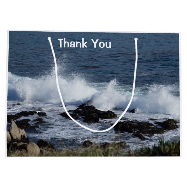 Sacola Para Presentes Grande O surf do Oceano Pacífico (Verso)