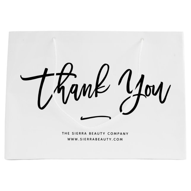 Sacola Para Presentes Grande Obrigado! | Chic Custom Retail Shopping Bag (Frente)