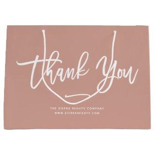 Sacola Para Presentes Grande Obrigado! Chic Terracotta Retail Shopping Bag