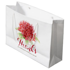 Sacola Para Presentes Grande Obrigado de arte da flor Red Waratah você bolsas d