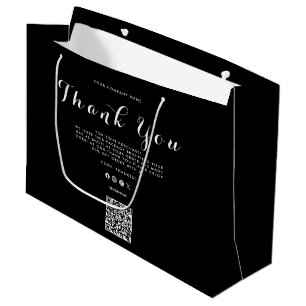 Sacola Para Presentes Grande Obrigado Logotipo comercial Código QR