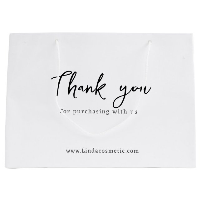 Sacola Para Presentes Grande obrigado por comprar conosco, compras (Frente)